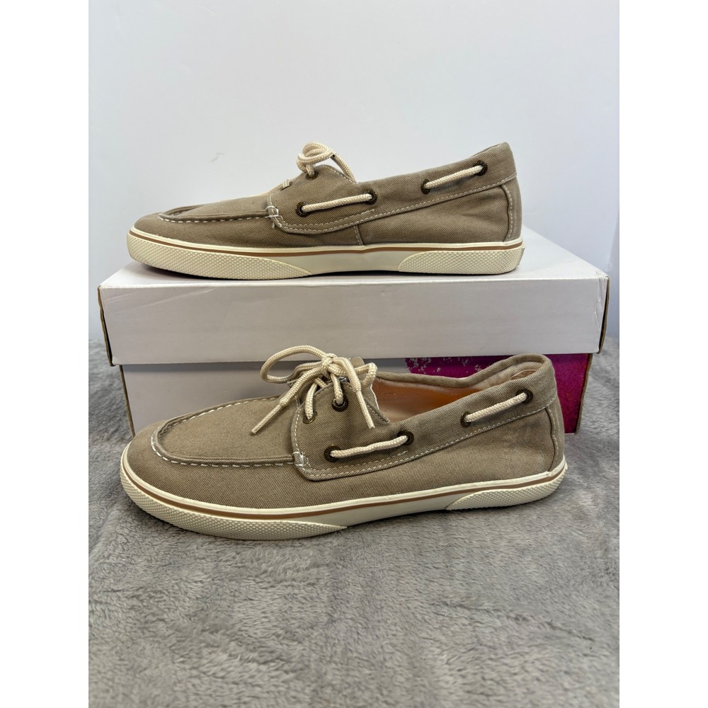 Sperry‎ Top-Sider Halyard Tan Canvas Boat Shoes Mens 5M YB42938A